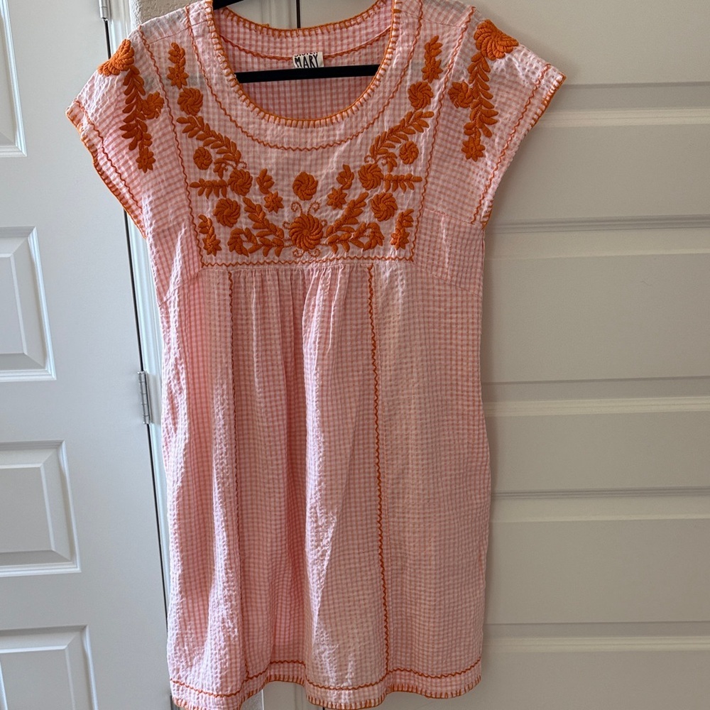 Sister Mary Pink and Orange Floral Casual Dress